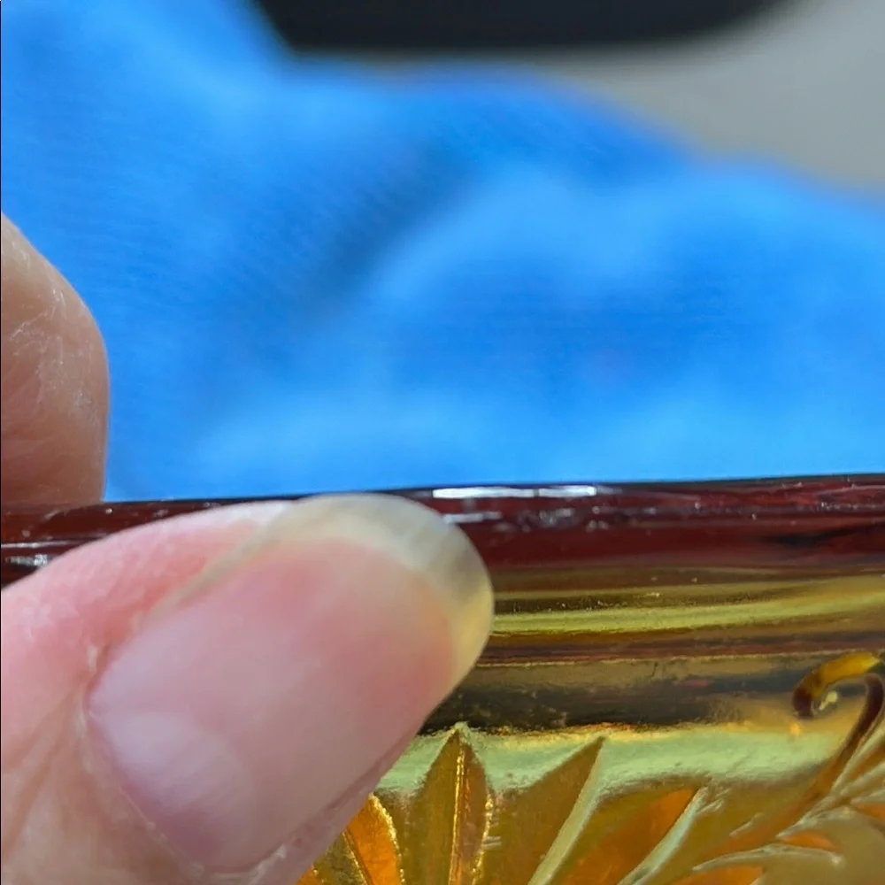 Amber Glass Serving Bowl - Picture 12 of 13
